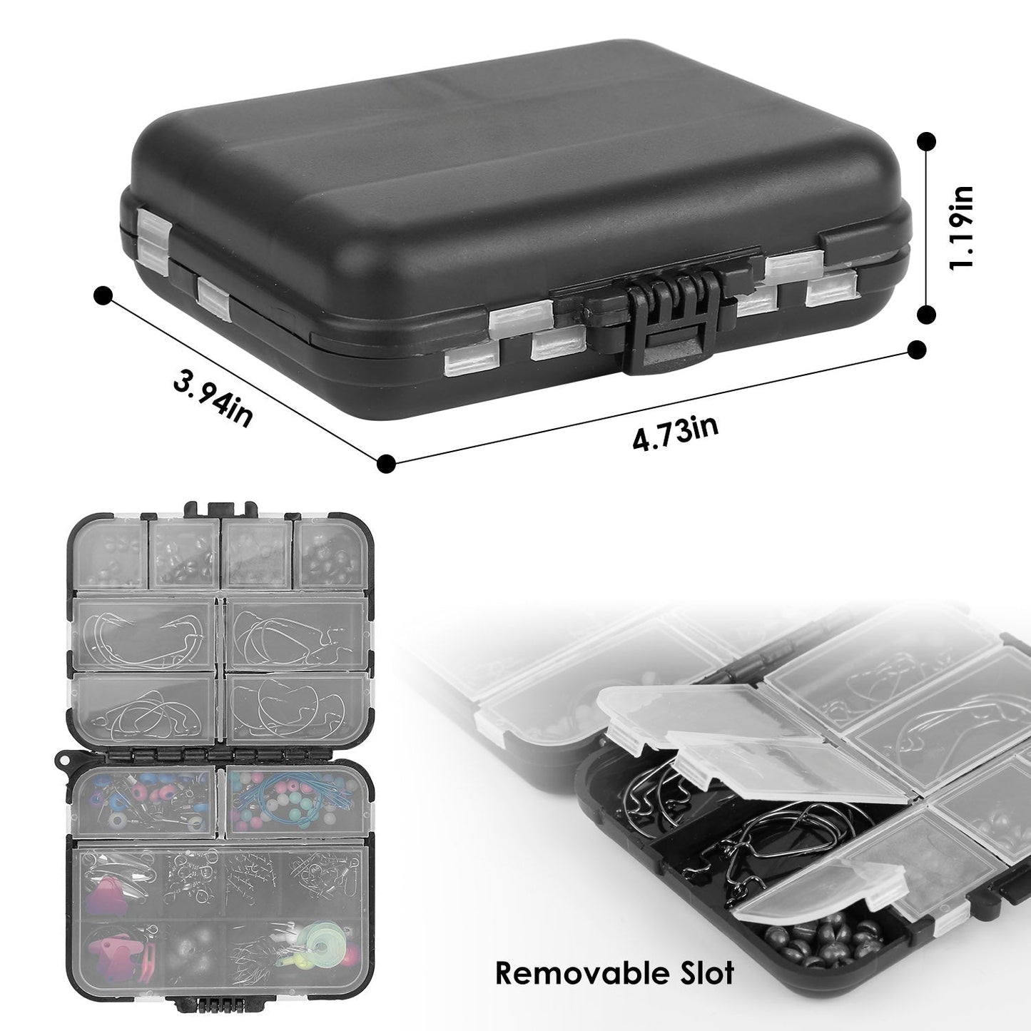 Kit de Accesorios de Pesca Portátil de 188 Piezas con Caja de Cebo
