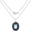 Elegant 6.70 Carat Blue Topaz & Black Spinel Pendant in Sterling Silver