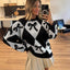 Womens Trendy Pullover Sweater with Bow-knot Print