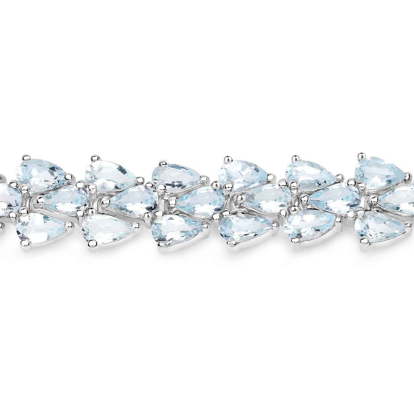 14.11 Carat Genuine Aquamarine Sterling Silver Bracelet