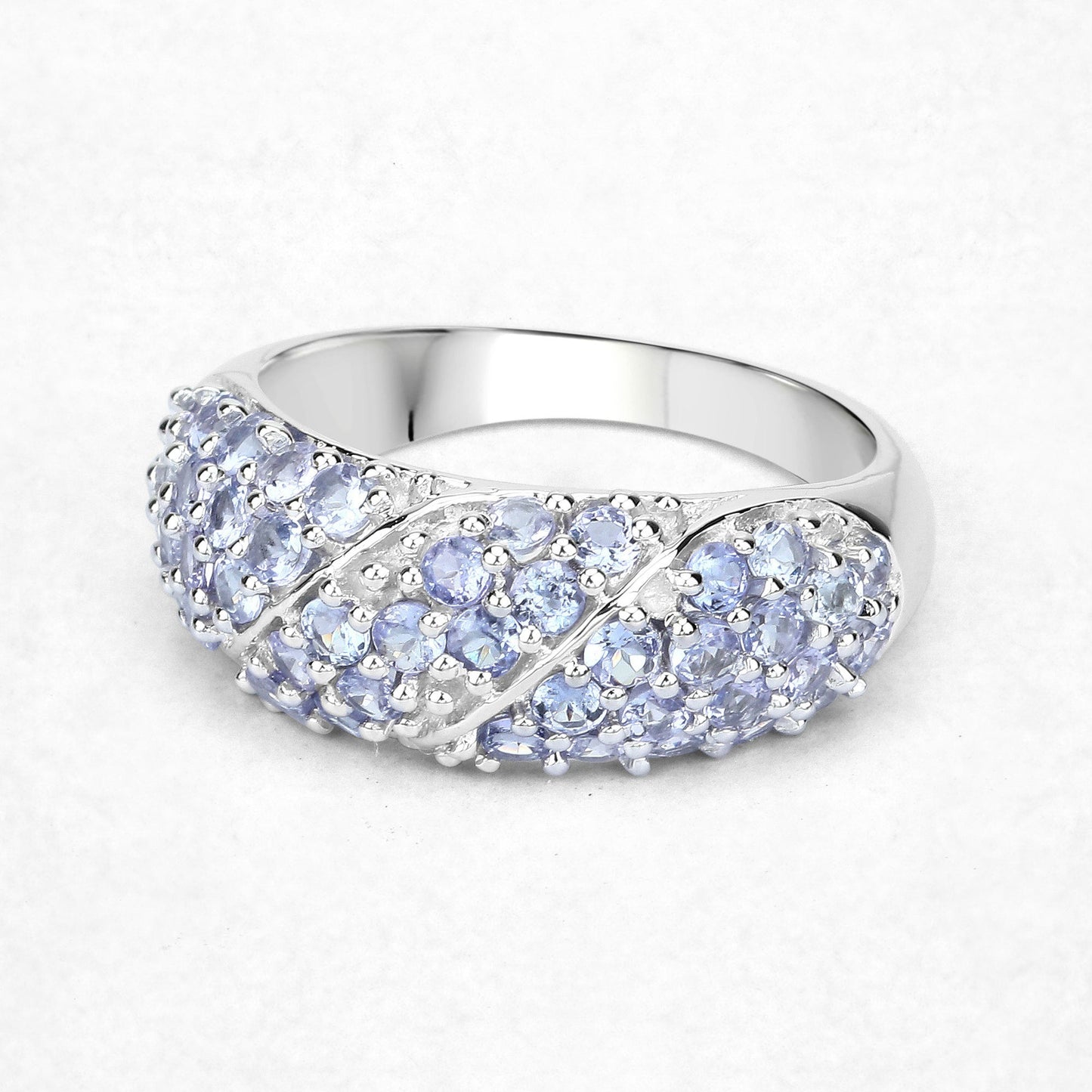 1.48 Carat Genuine Tanzanite Sterling Silver Engagement Ring