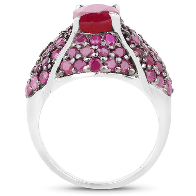 5.15 Carat Genuine Ruby & Sterling Silver Engagement Ring