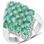 Anillo de plata esterlina con esmeralda de Zambia de 2.68 quilates y zirconia blanca