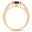 18K Yellow Gold Plated Chrome Diopside & White Topaz Ring