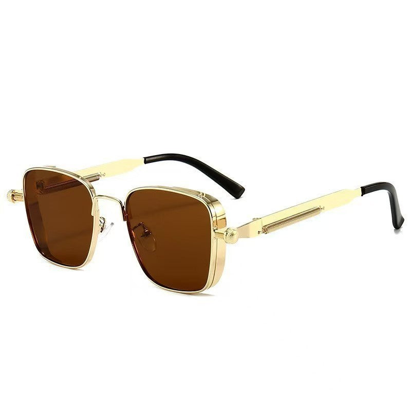 Lunettes de soleil en métal rétro pour hommes