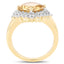 Anillo Halo de Citrino y Topacio Blanco Bañado en Oro Amarillo de 14K