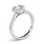 Bague de fiançailles en diamant halo en or blanc 14k avec bande pavée