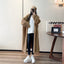 Manteau en Tricot Mi-Long à Couleur Unie pour Femmes