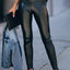 Black Faux Leather High Waist Leggings - Korvel