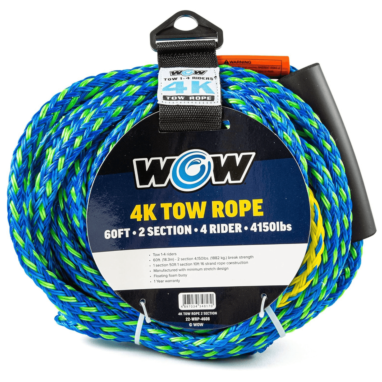 WOW Watersports 60ft 4-Rider Tow Rope with 2 Sections