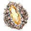6.20 Carat Genuine Citrine & Smoky Quartz Sterling Silver Ring