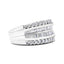 14K White Gold Diamond Modern Band Ring - Size 7