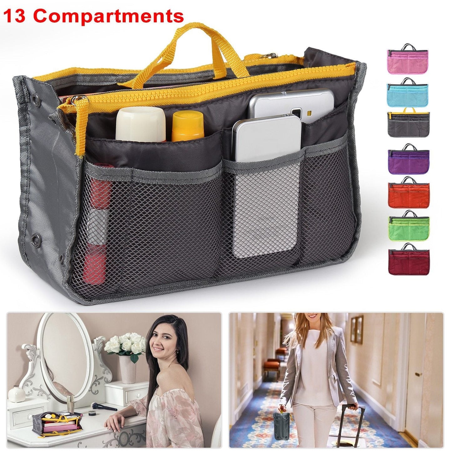 Premium Travel Handbag Organizer Insert for Women