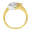 Anillo de Clúster en Forma de Corazón de Diamantes de Oro de Dos Tonos de 10K - Talla 6