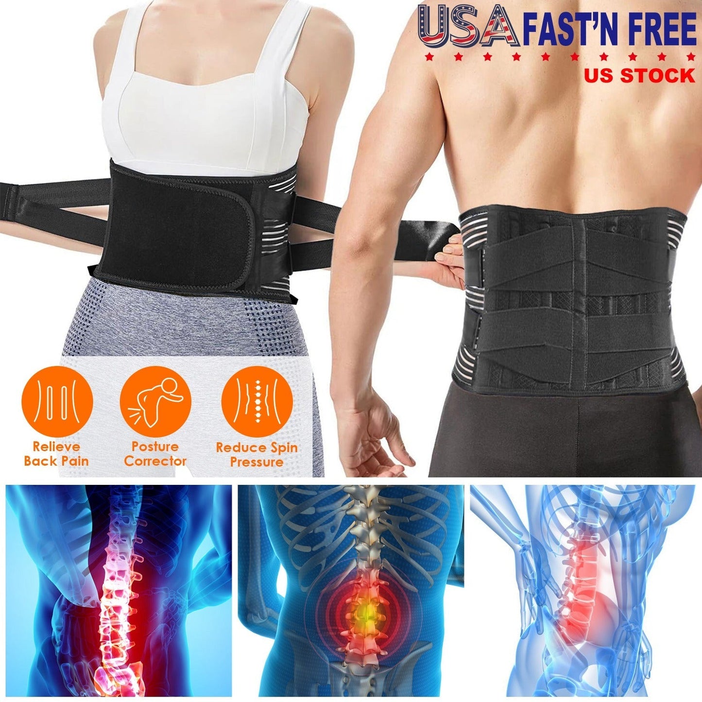 GBruno Back Support Brace for Enhanced Comfort