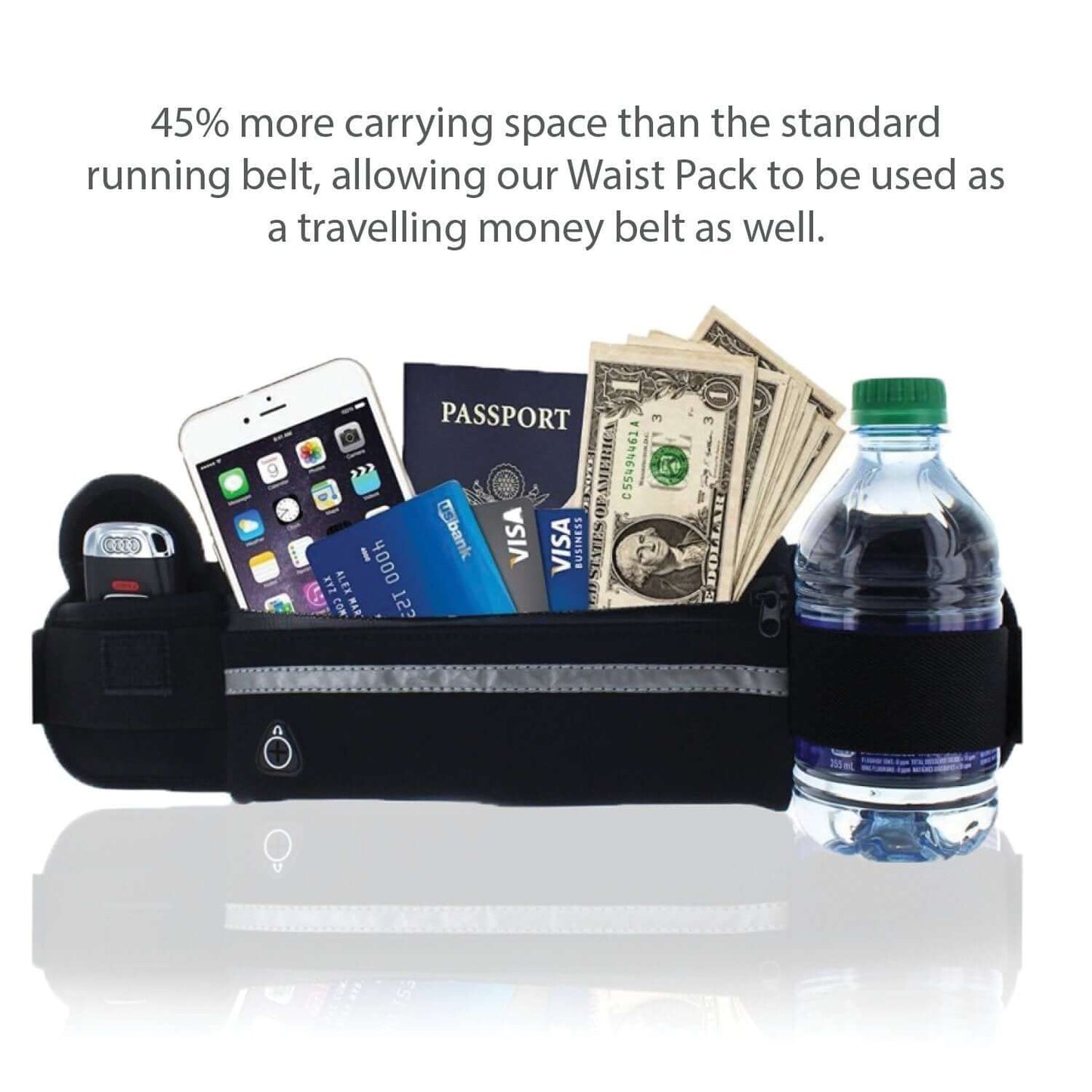 Velocity Water-Resistant Sports Running Belt and Fanny Pack for Outdoor Sports - Korvel