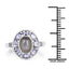 Anillo de Plata Esterlina con Piedra de Luna Gris y Tanzanita de 2.35 Quilates