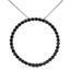 Collier Pendentif Ouvert en Argent Sterling .925 avec Diamants Noirs