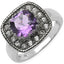Anillo de plata esterlina de 2.53 quilates de amatista y tanzanita genuina