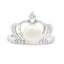 Genuine FW Pearl and Cubic Zirconium Ring in Sterling Silver