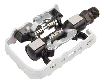 Pedales MSW CP-100 de un solo lado sin clip - Aluminio Negro/Plateado