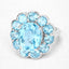 Bague en argent sterling avec topaze bleue suisse de 8,77 carats