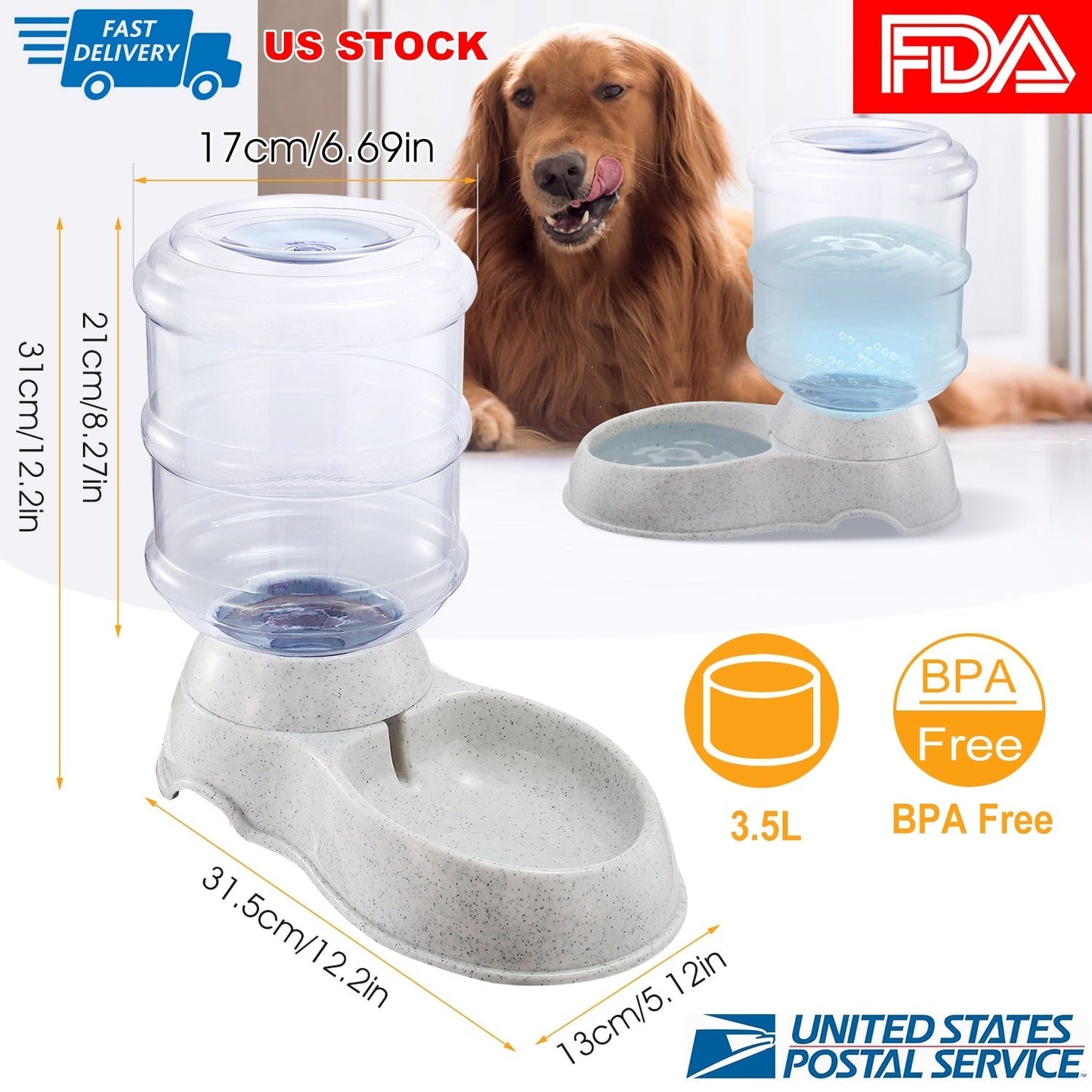 Distributeur d'eau pour animaux GBruno 3,5 L