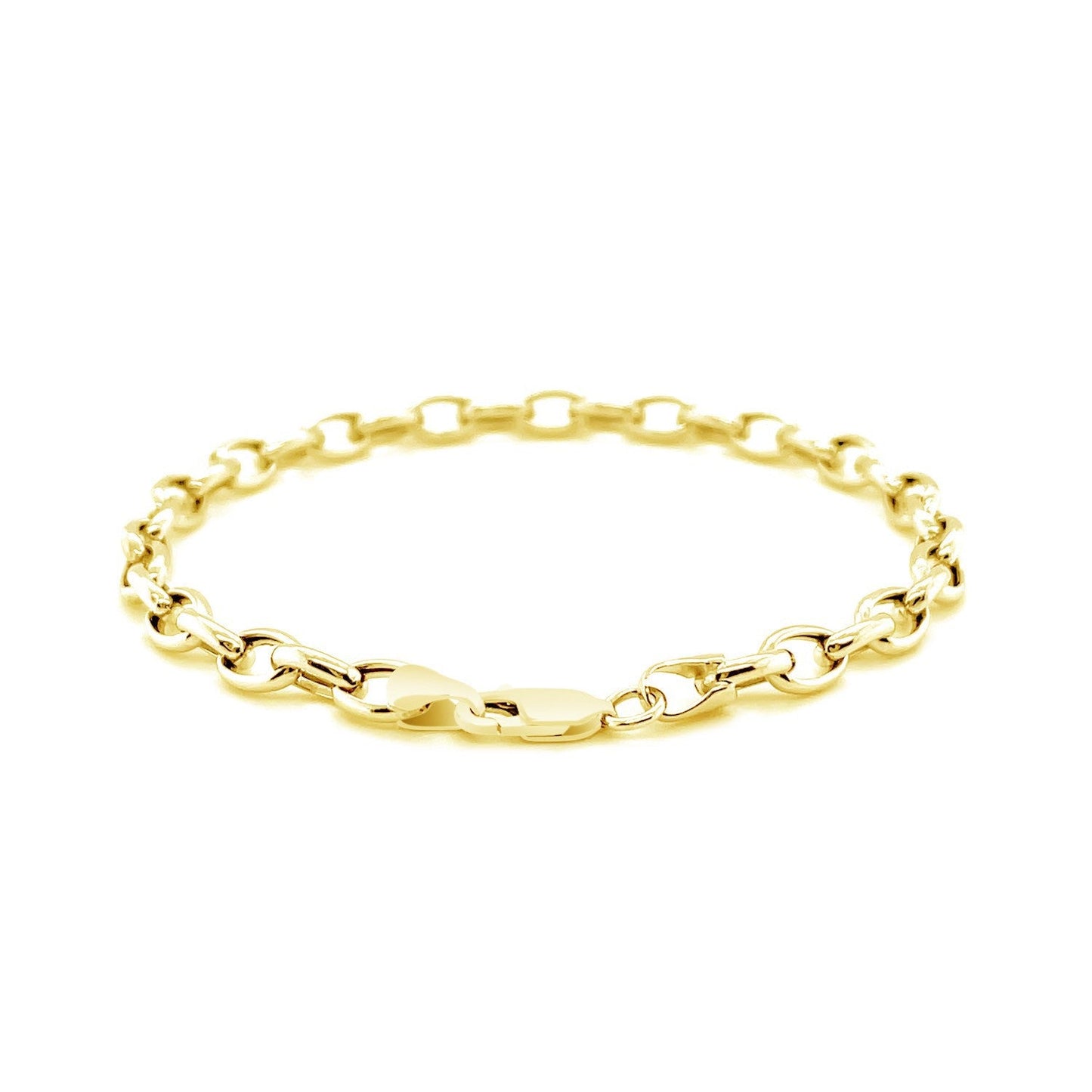 14k Yellow Gold Oval Rolo Bracelet - 4.6mm Width