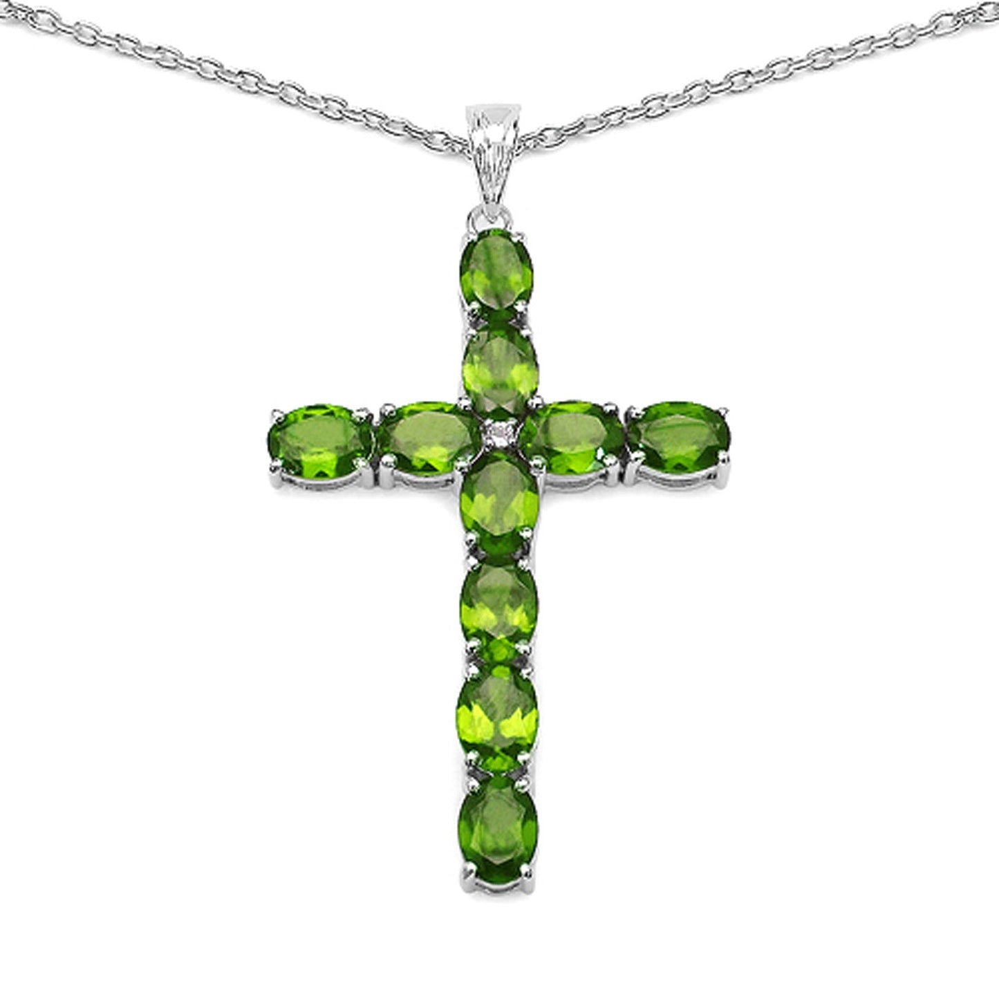 Pendentif en argent sterling avec péridot et topaze blanche de 8,32 carats