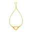 14k Yellow Gold Adjustable Bracelet with Open Heart