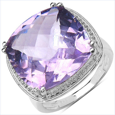 Bague en argent sterling .925 avec améthyste véritable de 11,93 carats