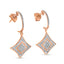 Boucles d'oreilles pendantes en argent sterling plaqué or rose 10K en forme de coussin
