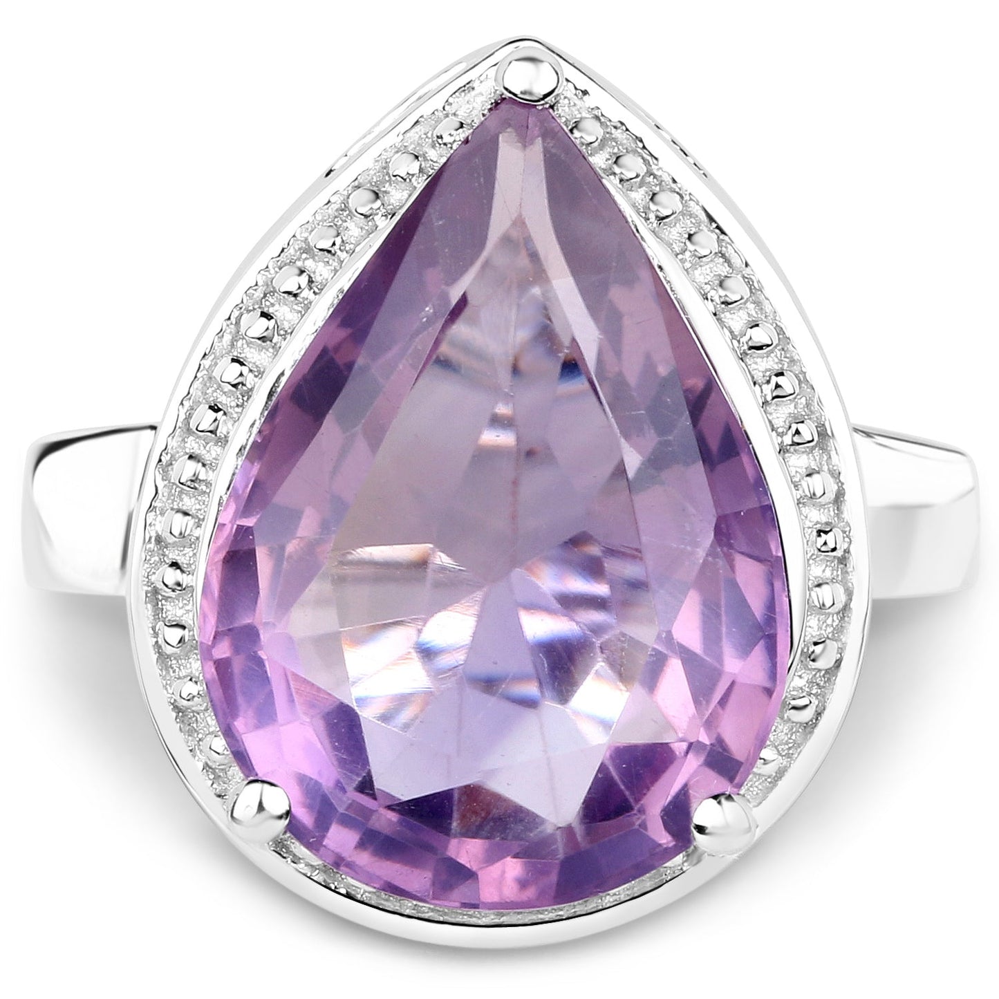 9.00 Carat Genuine Amethyst Sterling Silver Ring