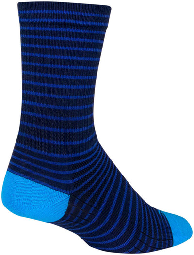 SockGuy Navy Stripes SGX Socks - 6" Large/X-Large