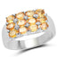Bague de fiançailles en argent sterling avec saphir jaune de 2,67 carats et diamants
