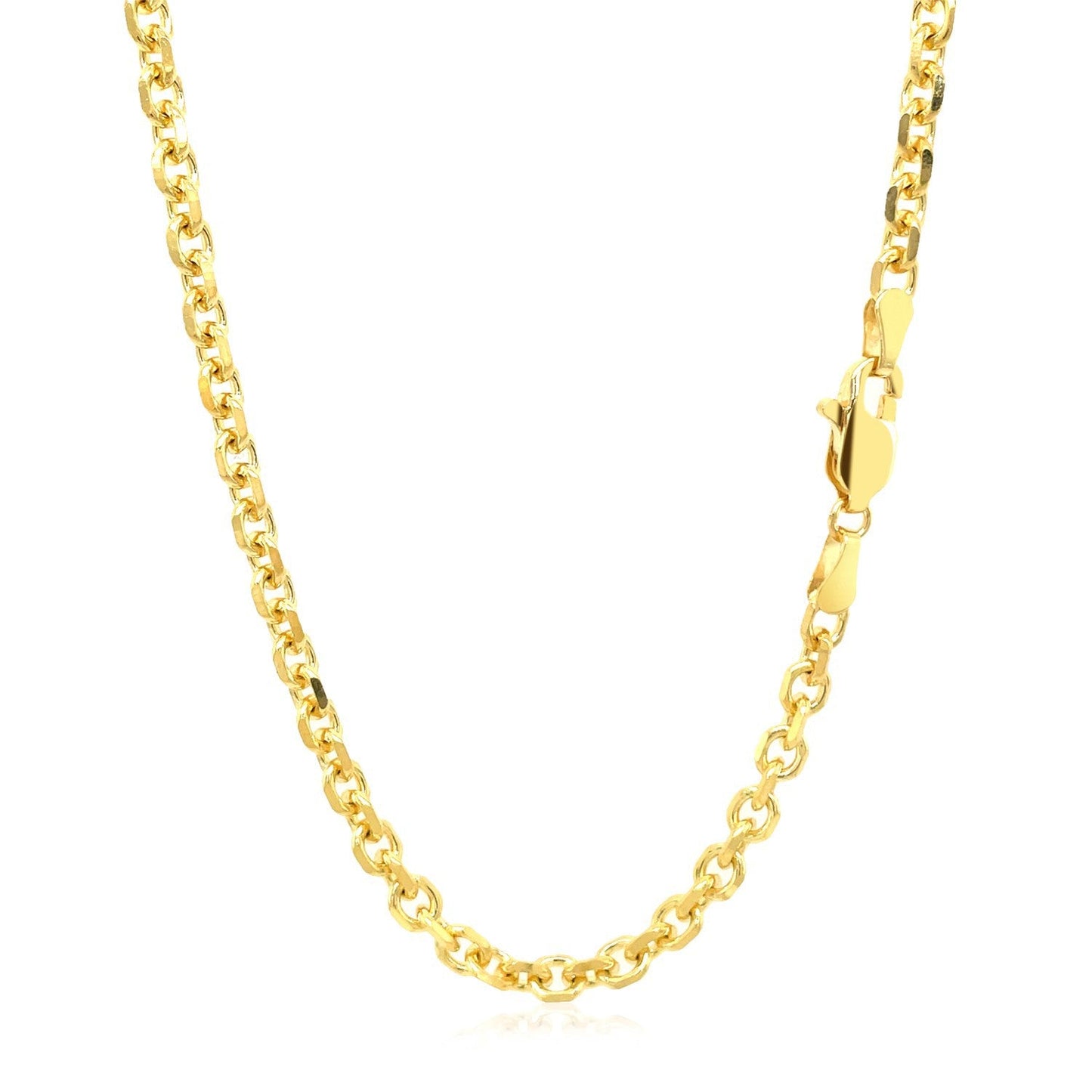 14k Yellow Gold Diamond Cut Cable Link Chain - 4.0mm