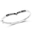 2.28 Carat Genuine Black Diamond Sterling Silver Bangle