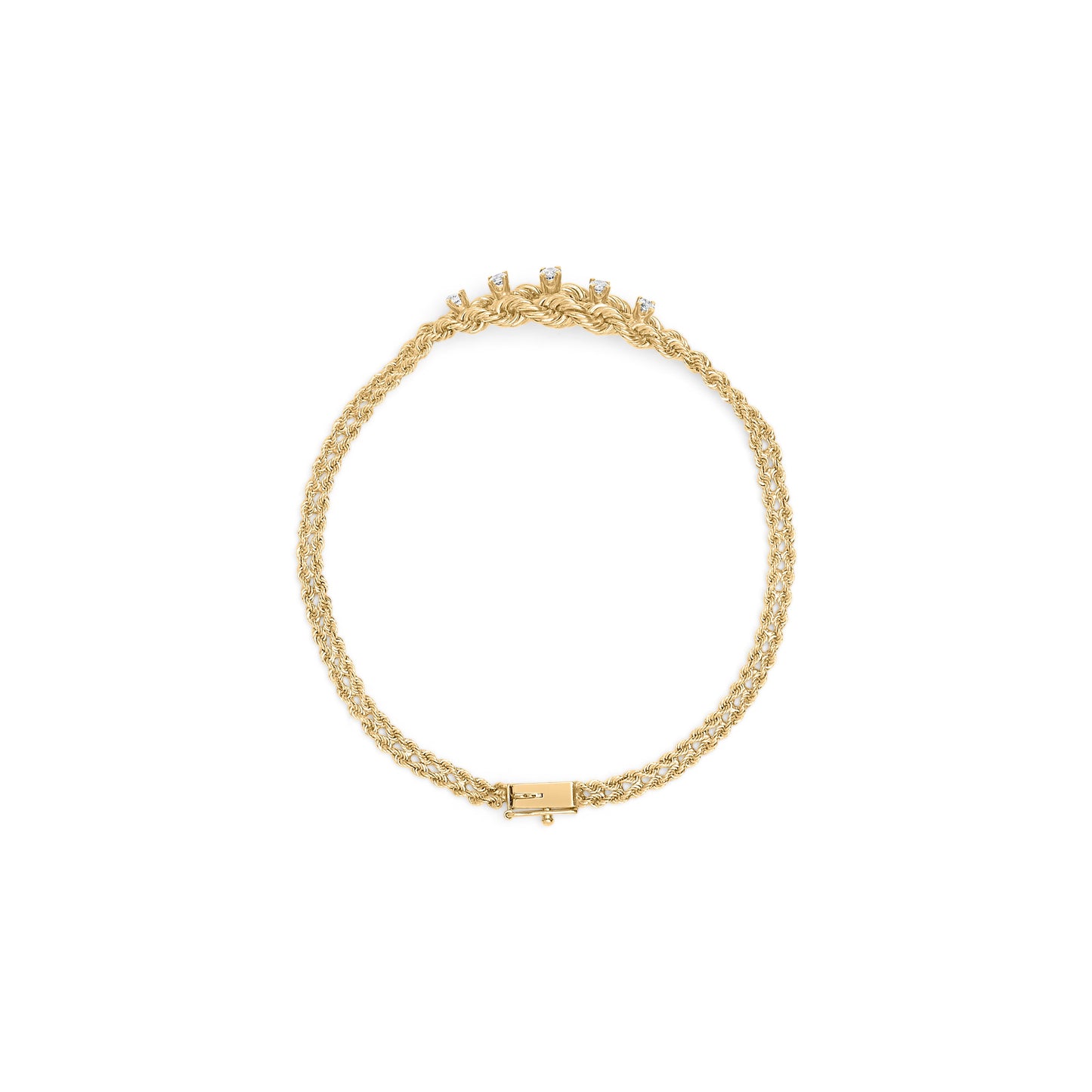 Pulsera de Diamantes de Oro Amarillo de 10K - 7"
