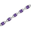 Bracelet de tennis en argent sterling .925 avec améthystes et diamants - Taille 7