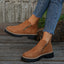 Botas de Tobillo de Ante Chic con Cremallera Lateral para Mujeres
