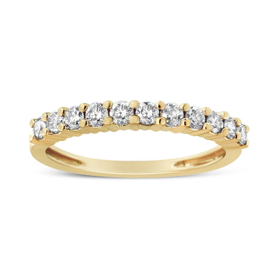 IGI Certified 1/2 Cttw Diamond 10K Yellow Gold Wedding Ring - Size 7