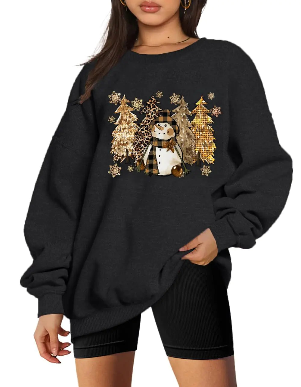 Sweatshirt Femme Arbre Léopard Joyeux Noël