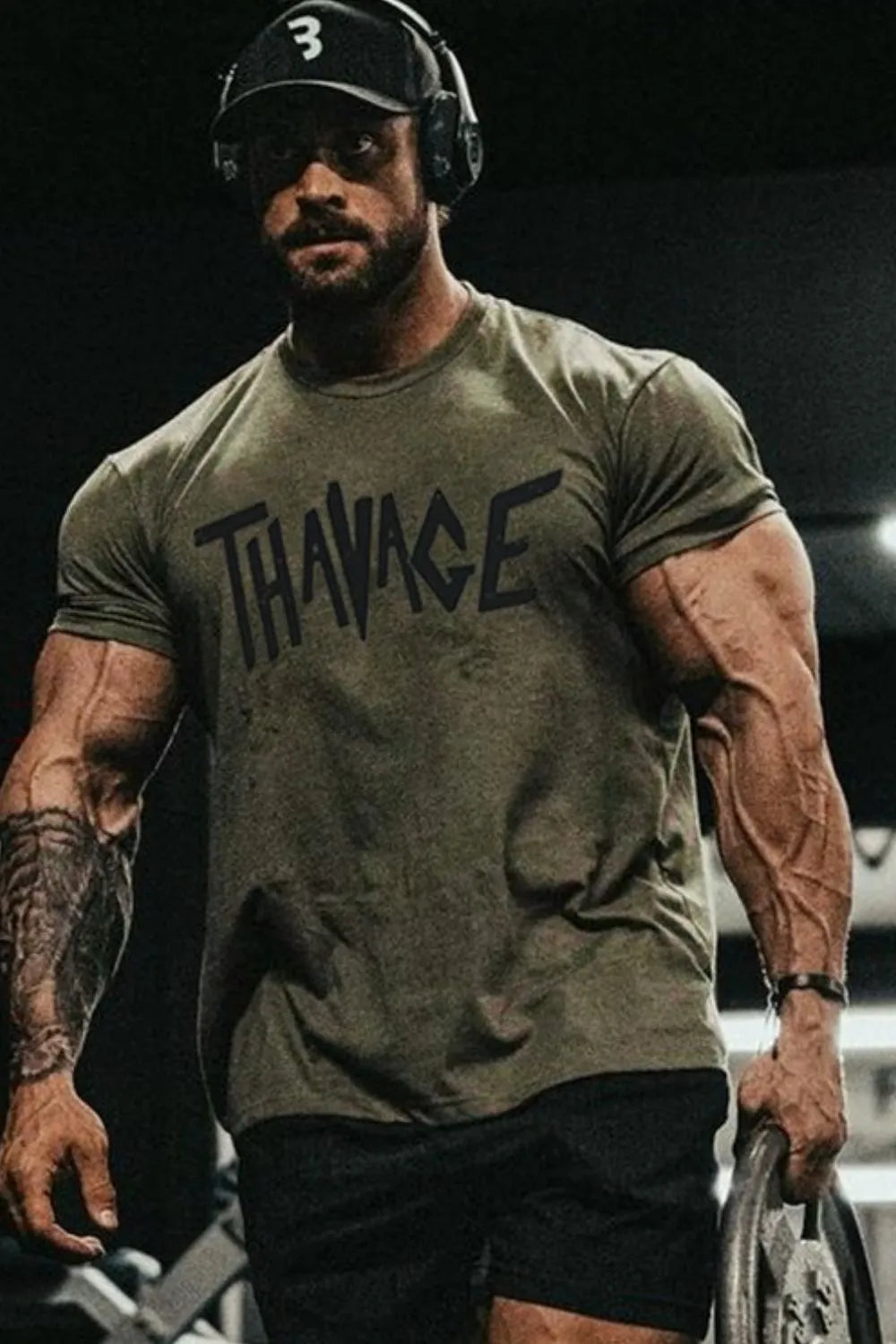 T-shirt à col rond graphique pour hommes grandes tailles