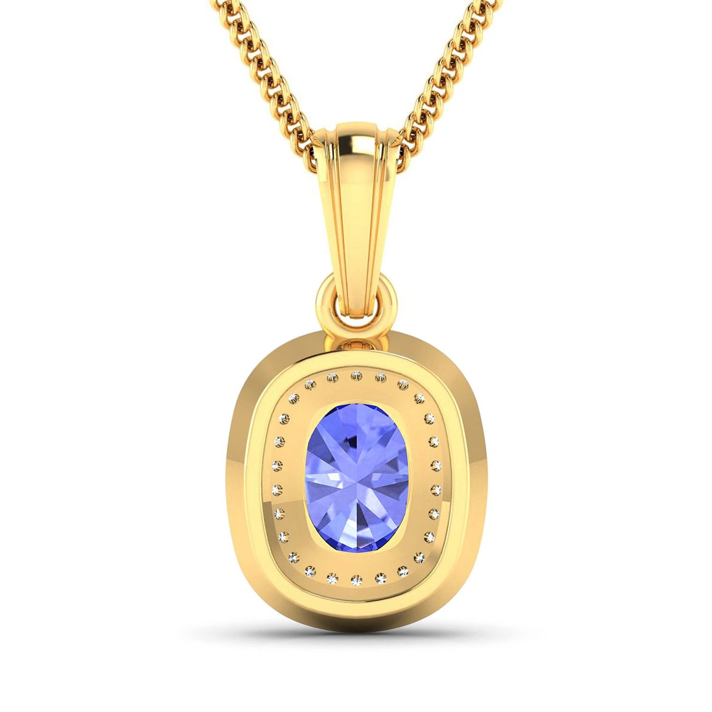 Colgante de Tanzanita y Diamante de 1.45 Quilates en Oro de 14K