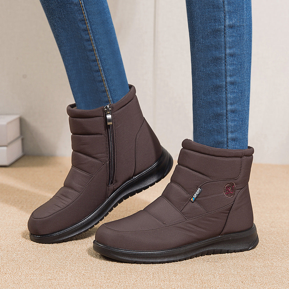 Bottes de cheville imperméables élégantes pour femmes - Talons plats