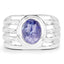 3.55 Carat Genuine Tanzanite Sterling Silver Engagement Ring