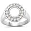 0.48 Carat White Diamond 14K White Gold Semi Mount Engagement Ring