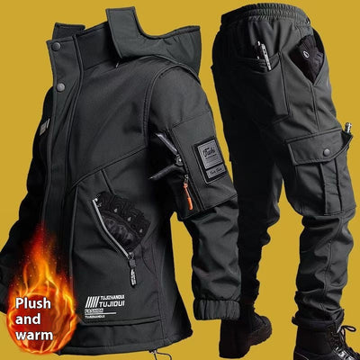 Men's Waterproof Cold-Resistant Shell Jacket and Trousers Suit