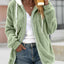 Cozy Fleece Zip-Up Hooded Jacket - Plus Size