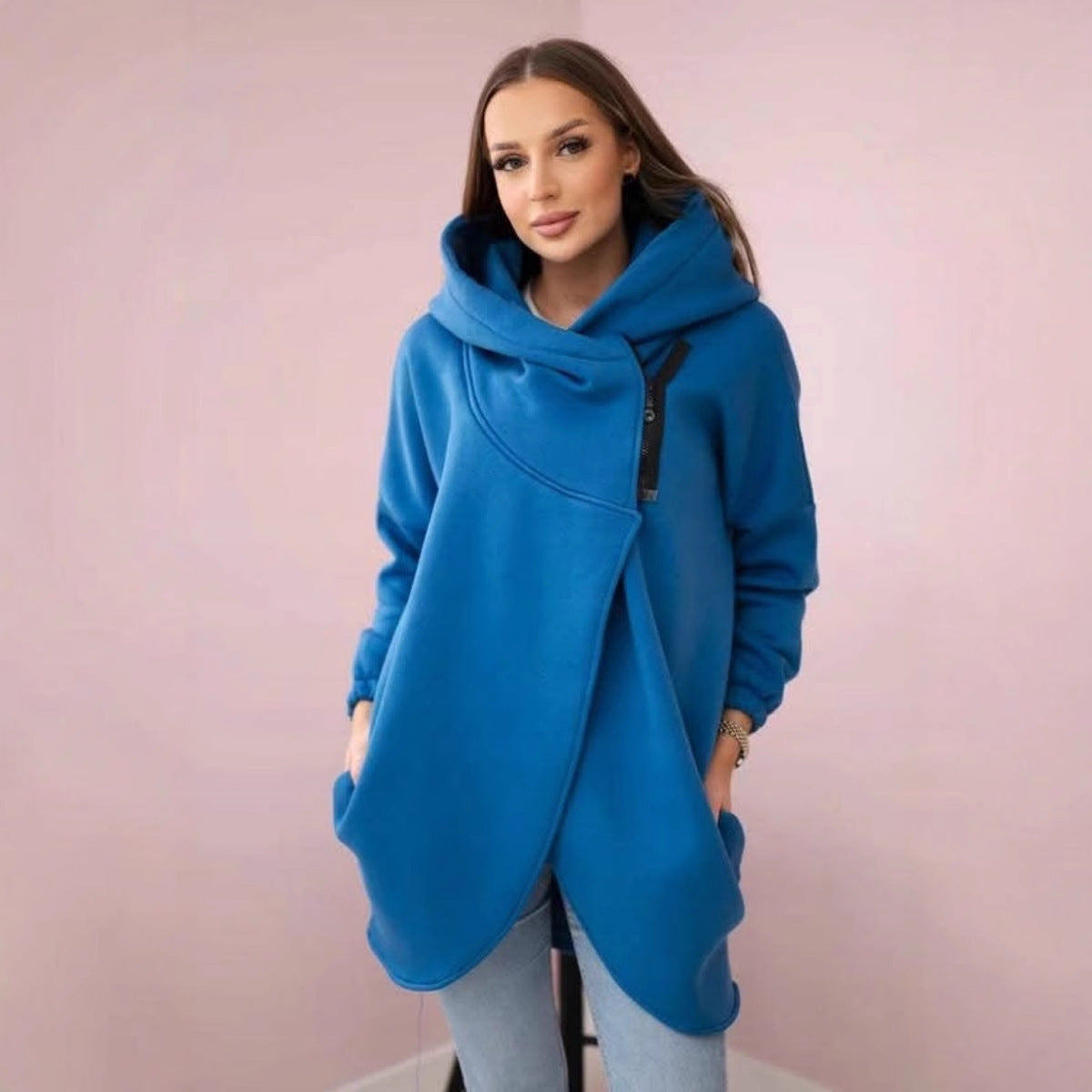 Women's Plus Size Solid Color Overcoat